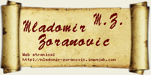 Mladomir Zoranović vizit kartica